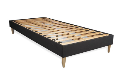 Ensemble Matelas Sommier 90x190 cm - Sommier Noir (en kit) - Balmoral