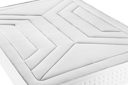 Ensemble Matelas Sommier 140x190 cm - Sommier Blanc (déjà monté) - Vingt-Quatre
