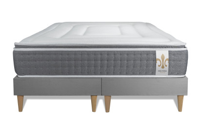 Ensemble Matelas Sommier 180x200 cm - 2 Sommiers Gris - Vingt-Six PLUS