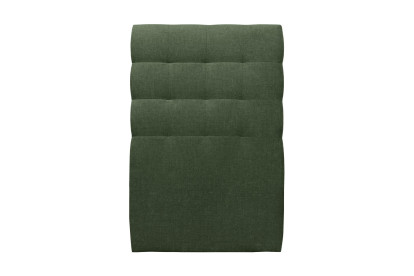 Lit 90x200 cm - Sommier à lattes H29 cm + tête de lit capitonnée - Tissu Toile natté Vert Kaki