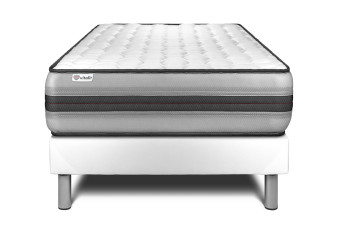 Ensemble Matelas Sommier 90x200 cm - Sommier Blanc (déjà monté) - Vitalpower Recover