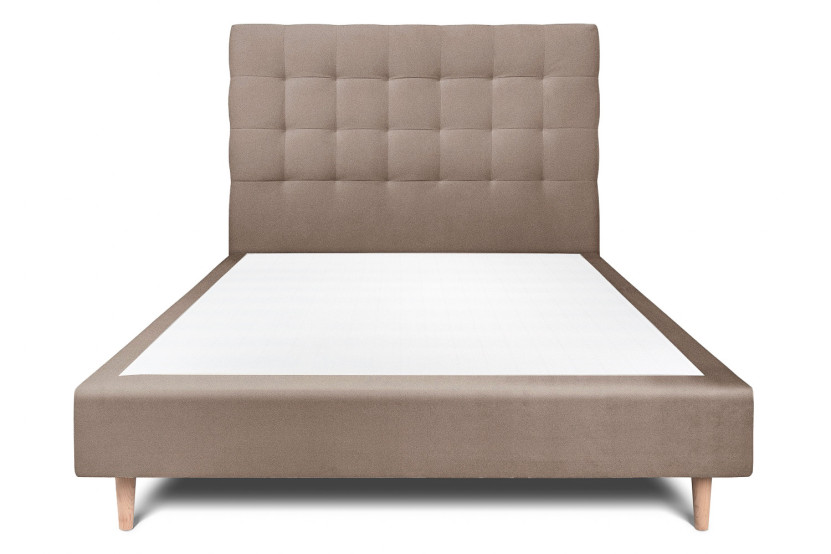 Lit 160x200 cm avec Tête de lit capitonnée - Tissu Velours