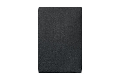 Lit 90x200 cm - Sommier à lattes H29 cm + tête de lit tapissée - Tissu Bouclette Noir