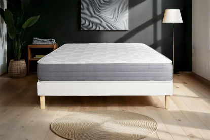 Ensemble Matelas Sommier 80x200 cm - Sommier Blanc (en kit) - Actimemo Dream