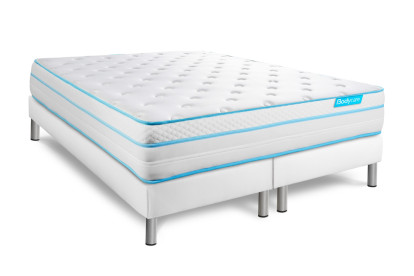 Ensemble Matelas Sommier 160x200 cm - 2 Sommiers Blanc - Bodyzone+