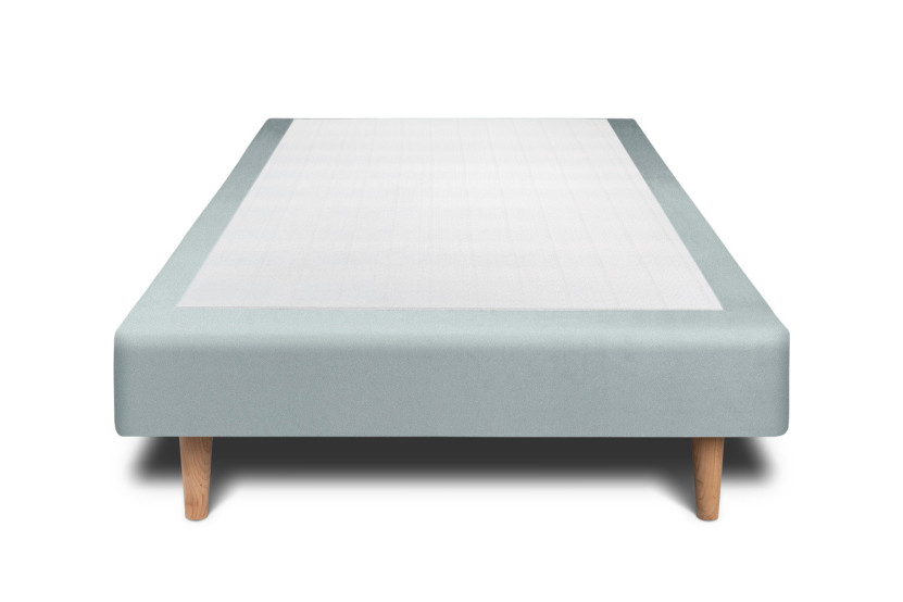 Lit 90x190 cm avec Tête de lit capitonnée - Tissu Velours