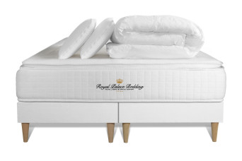 Pack lit complet 180x200 cm - Matelas + 2 Sommiers Blancs + 2 oreillers + Couette - George V