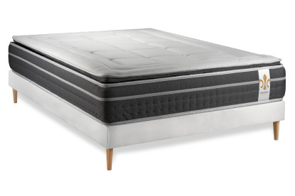 Ensemble Matelas Sommier 140x190 cm - Sommier Blanc (déjà monté) - Trente PLUS