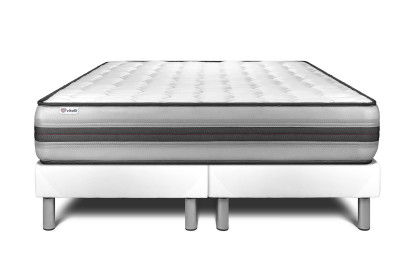Ensemble Matelas Sommier 160x200 cm - 2 Sommiers Blanc - Vitalpower Recover