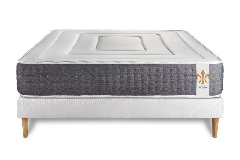 Ensemble Matelas Sommier 140x200 cm - Sommier Blanc (en kit) - Vingt-Six