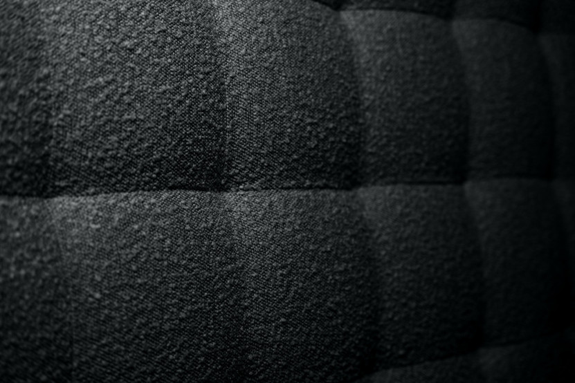 Lit 160x200 cm avec Tête de lit capitonnée - Tissu Bouclette