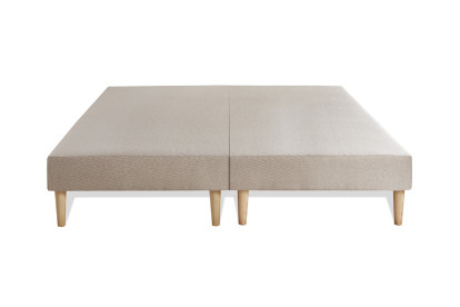 Pack lit complet 160x200 cm - Matelas + 2 Sommiers Beiges + 2 oreillers + Couette - Le Cosy