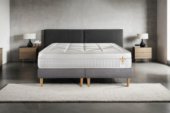 Ensemble Matelas Sommier 180x200 cm - 2 Sommiers Gris - Vingt-Huit