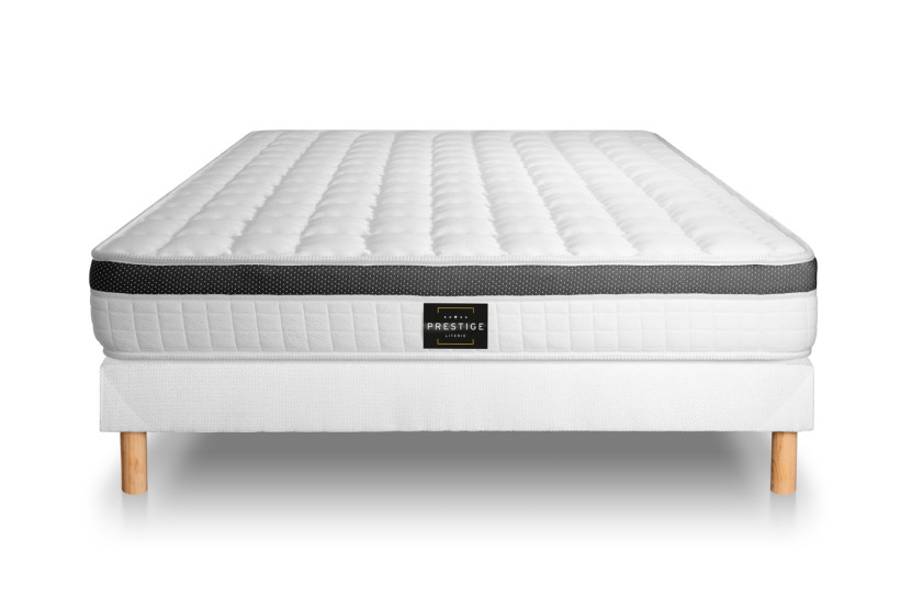 Ensemble Matelas Sommier 140x200 cm - Sommier Blanc (en kit) - Supérieur