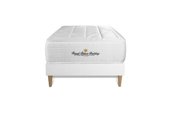 Ensemble Matelas Sommier 90x190 cm - Sommier Blanc (déjà monté) - Windsor