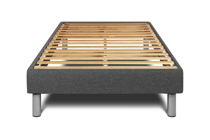 Ensemble Matelas Sommier 90x200 cm - Sommier Gris (en kit) - Vitalmemo Back
