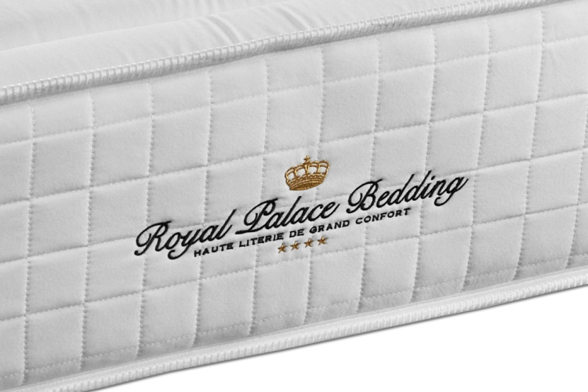 Pack lit complet 200x200 cm - Matelas + Sommier Noir (en kit) + 2 oreillers + Couette - Windsor