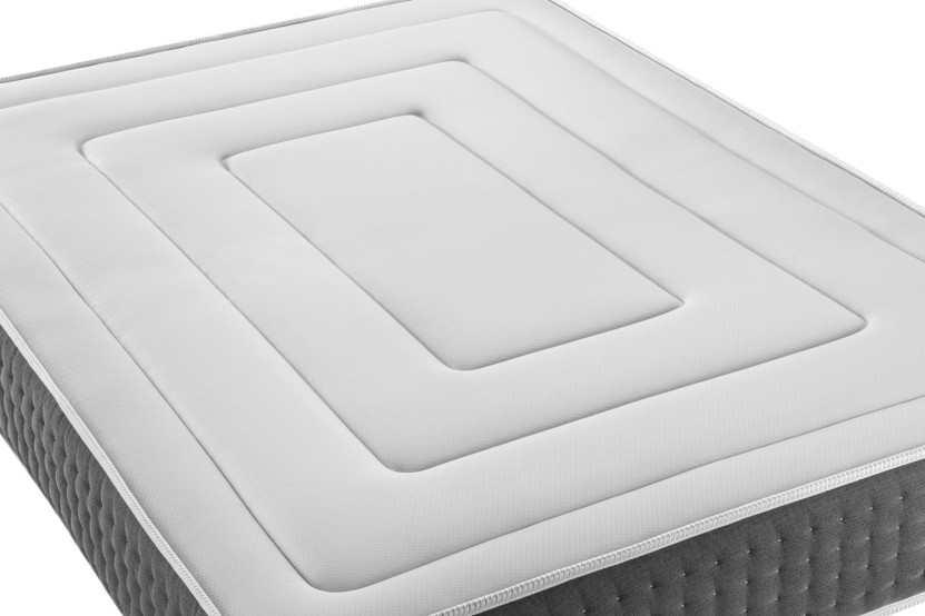 Ensemble Matelas Sommier 200x200 cm - Sommier Gris (en kit) - Vingt-Six