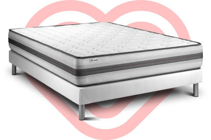 Ensemble Matelas Sommier 160x200 cm - Sommier Blanc (en kit) - Vitalpower Recover