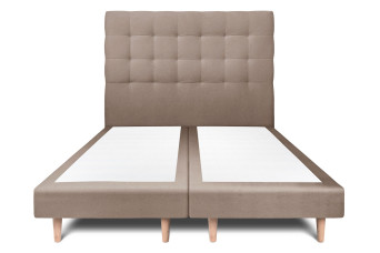 Lit 2x80x200 cm avec Tête de lit capitonnée - Tissu Velours