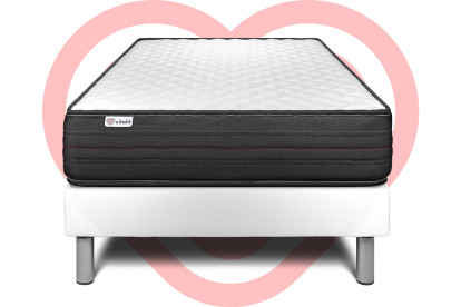 Ensemble Matelas Sommier 90x200 cm - Sommier Blanc (en kit) - Vitalpower