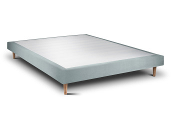Sommier Tapissier 140x200 cm (déjà monté) - Velours - Gris Bleute