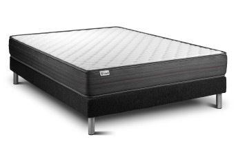 Ensemble Matelas Sommier 180x200 cm - Sommier Noir (en kit) - Vitalpower