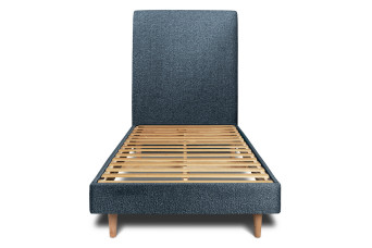 Lit 90x190 cm avec Tête de lit tapissée - Tissu Bouclette