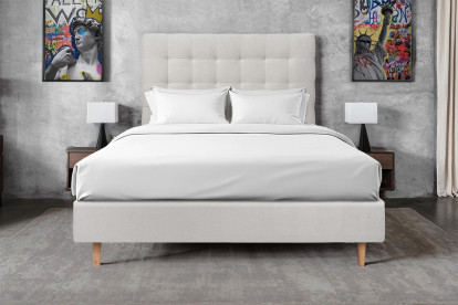 Tête de lit 180 cm Capitonnée - Tissu Velours Gris Clair