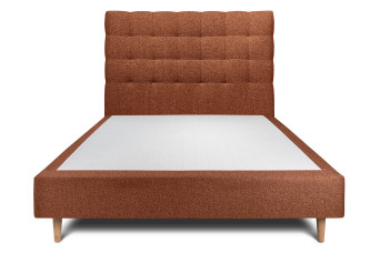 Lit 150x200 cm avec Tête de lit capitonnée - Tissu Bouclette