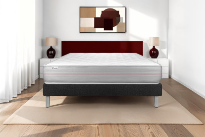 Ensemble Matelas Sommier 140x190 cm - Sommier Noir (en kit) - Vitalmemo