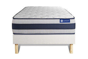 Ensemble Matelas Sommier 80x200 cm - Sommier Blanc (en kit) - Actilatex Ergo