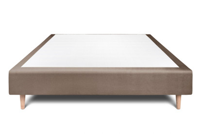 Sommier Tapissier 135x190 cm - H35 cm - Velours - Taupe