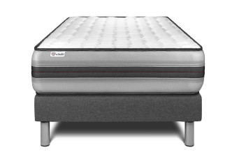 Ensemble Matelas Sommier 90x190 cm - Sommier Gris (déjà monté) - Vitalpower Recover