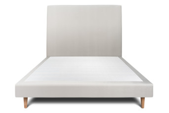 Lit 140x190 cm avec Tête de lit tapissée - Tissu Velours