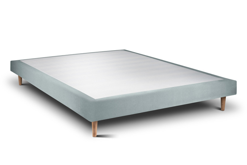 Lit 140x190 cm avec Tête de lit capitonnée - Tissu Velours