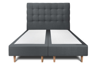 Lit 2x80x200 cm avec Tête de lit capitonnée - Tissu Velours