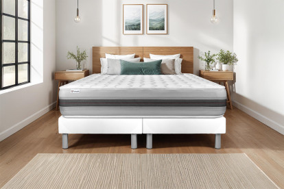 Ensemble Matelas Sommier 160x200 cm - 2 Sommiers Blanc - Vitalspring Recover