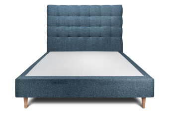 Lit 150x200 cm avec Tête de lit capitonnée - Tissu Bouclette