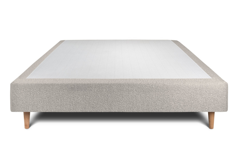 Sommier Tapissier 150x190 cm (déjà monté) - Bouclette - Gris