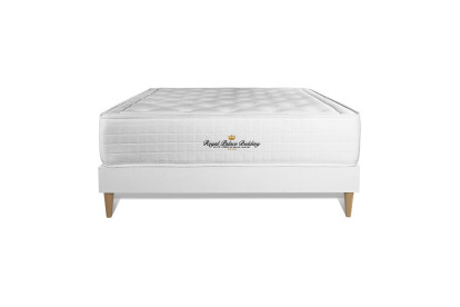Ensemble Matelas Sommier 140x200 cm - Sommier Blanc (en kit) - Buckingham