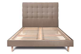 Lit 150x200 cm avec Tête de lit capitonnée - Tissu Velours
