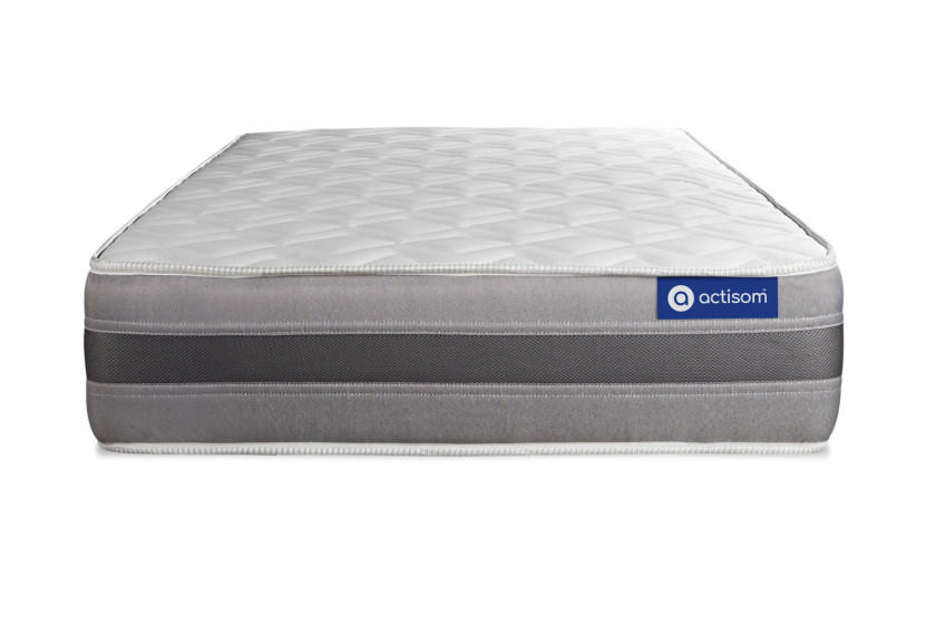 Ensemble Matelas Sommier 90x190 cm - Sommier Blanc (en kit) - Actimemo Relax