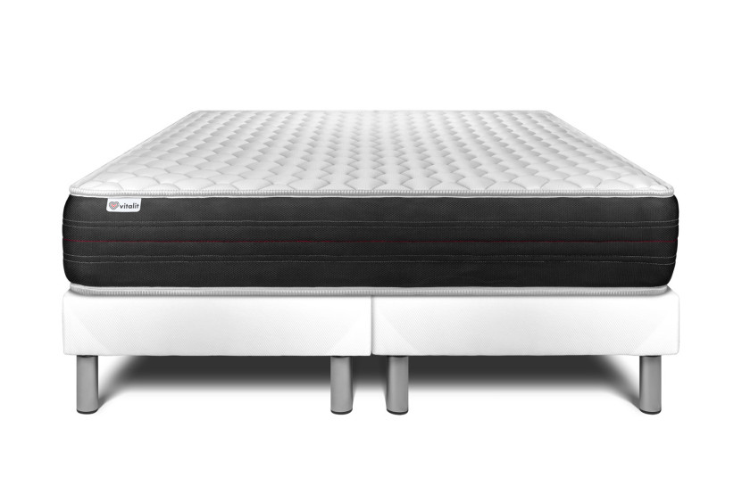 Ensemble Matelas Sommier 180x200 cm - 2 Sommiers Blanc - Vitalspring