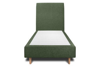 Lit 90x190 cm avec Tête de lit tapissée - Tissu Toile natté