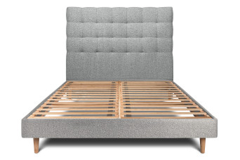 Lit 140x200 cm avec Tête de lit capitonnée - Tissu Bouclette Lit 140x200 cm avec Tête de lit capitonnée - Tissu Bouclette