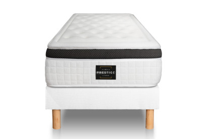 Ensemble Matelas Sommier 120x190 cm - Sommier Blanc (déjà monté) - Privilège