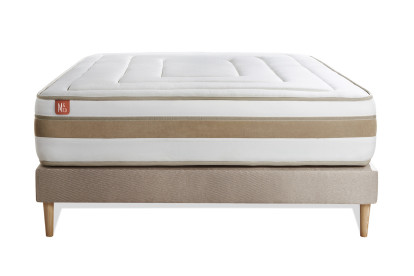 Ensemble Matelas Sommier 160x200 cm - Sommier Beige (en kit) - Le Raffiné