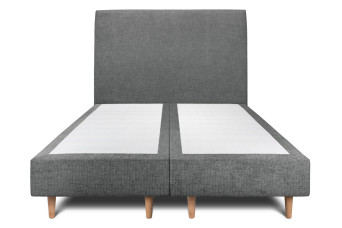 Lit 2x80x200 cm avec Tête de lit tapissée - Tissu Toile natté