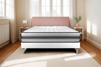 Ensemble Matelas Sommier 180x200 cm - Sommier Blanc (en kit) - Vitalpower Recover